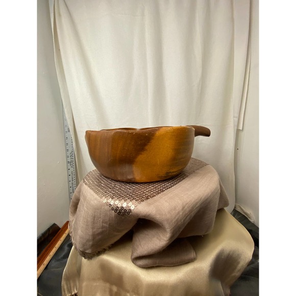 Vintage Set of Two (2) Hawaiian Large Monkeypod Wood Serving Snack Bowls - Picture 1 of 15
